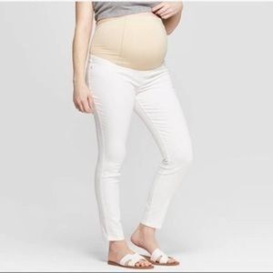 Celebrity Pink White Skinny Maternity Jeans